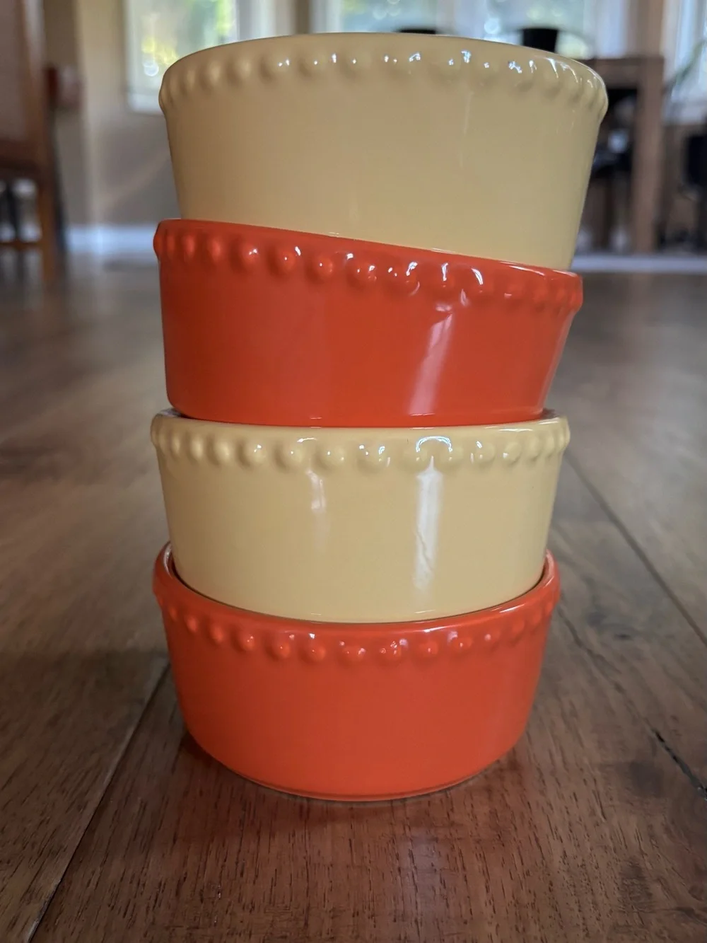 Signature Ceramic Ramekin Set in Orange and Yellow for Fall
